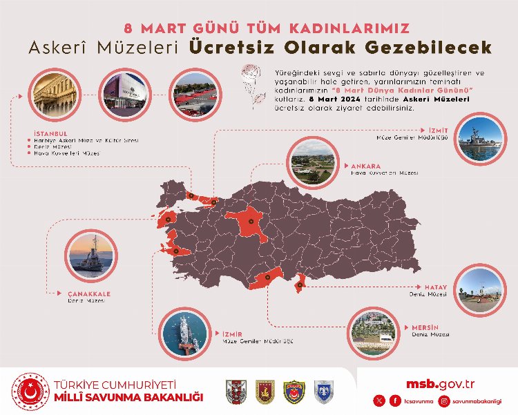 Askeri müzeler 8 Mart’ta kadınlara ücretsiz