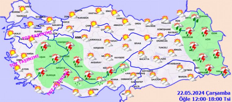 Meteorolojiden toz ve sağanak uyarısı