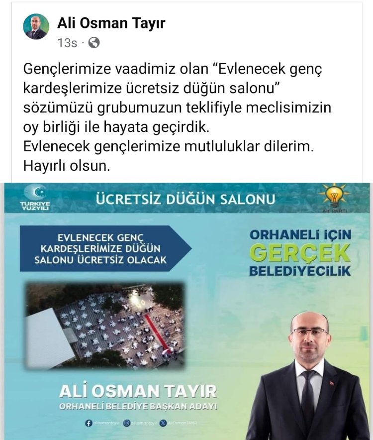 Orhaneli’nde evlenecelere müjde!