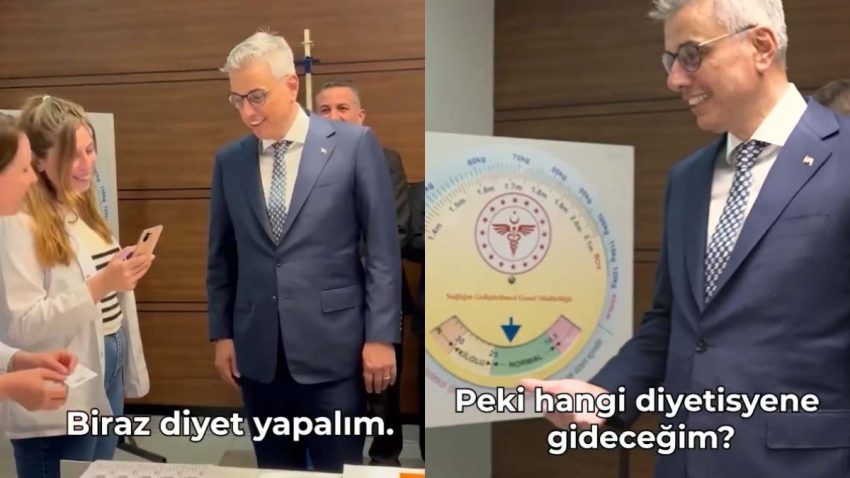 Beden Kitle İndeksini Ölçtüren Sıhhat Bakanı’na Tartıda Sürpriz: ‘Biraz’ Diyet Yapması Gerektiğini Öğrendi