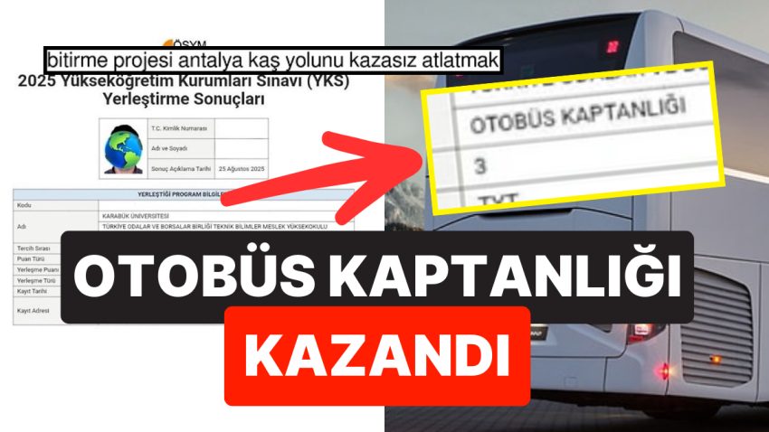 Karabük Üniversitesi Otobüs Kaptanlığı Kısmı’na 370 Puanla Giren YKS Öğrencisi Goygoycuların Lisanına Düştü