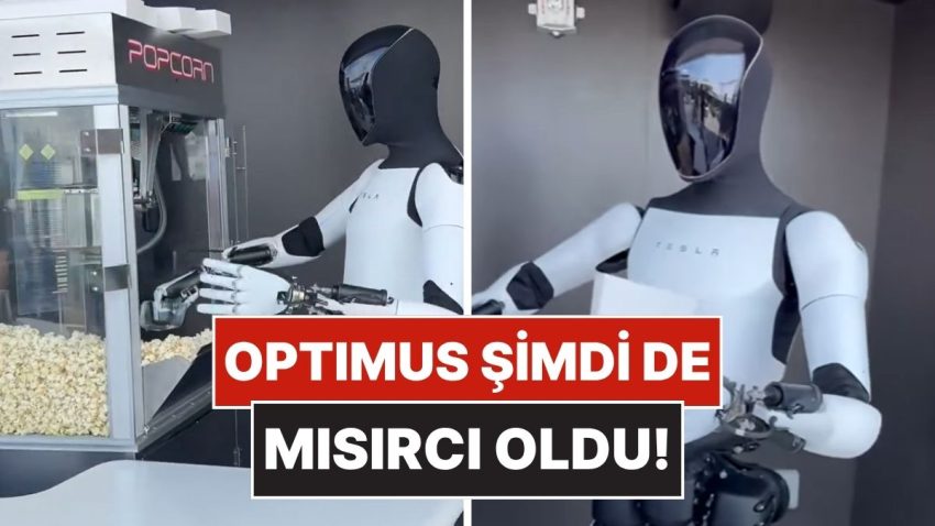 Tesla’nın İnsansı Robotu Optimus Şirket Yemeğinde Patlamış Mısır Dağıttı