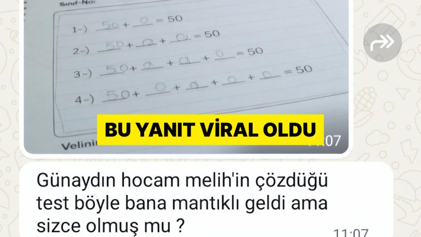 3/B Sınıfından Melih’in Çözdüğü Soru Toplumsal Medyada Gündem Oldu