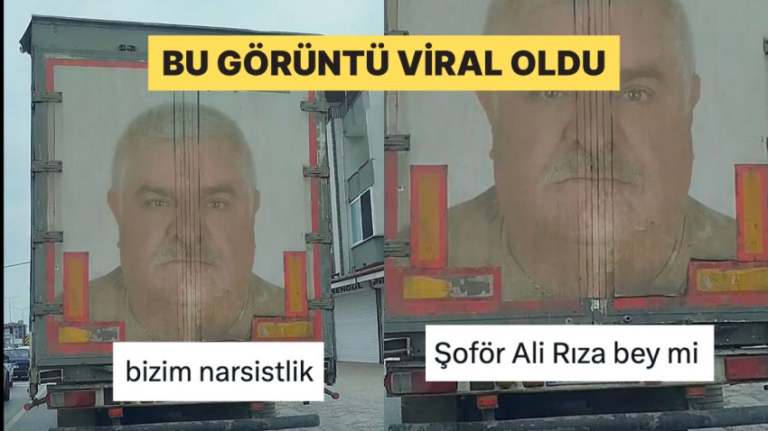 Kamyon Kasasına Vesikalık Fotoğrafını Bastıran Sürücüye Yorum Yağdı