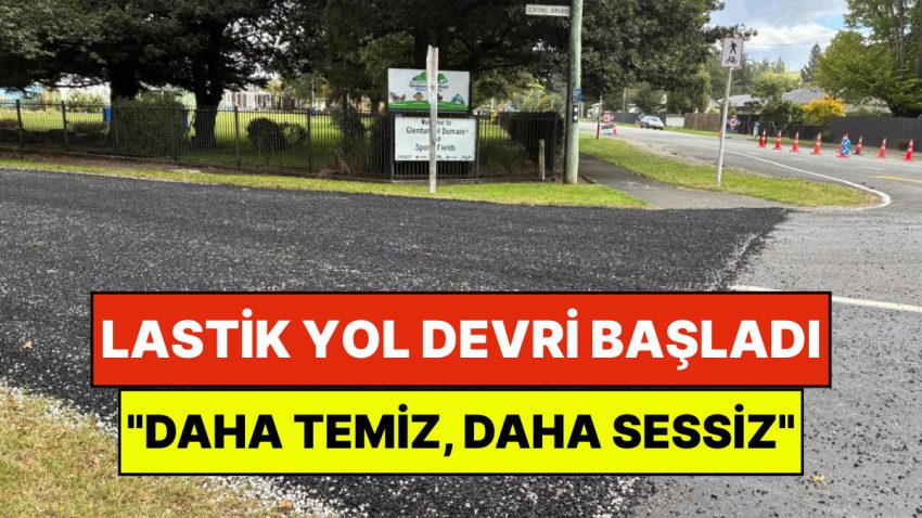 Trafikte Bir Birinci Yaşandı: Yeni Zelanda’da Asfalt Yol Yerine Lastik Yol Kullanıldı